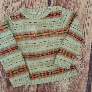 Pearls & Popcorn fair isle sweater sz 24m